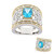 Anello in argento con Topazio Blu Paraiba (Gems en Vogue)