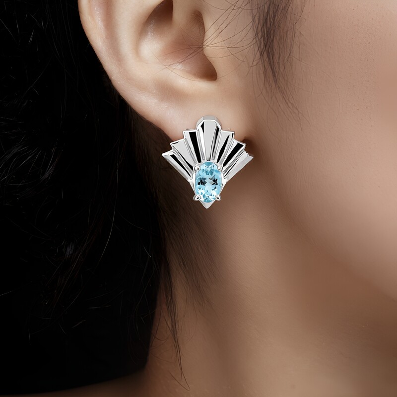 Mosambik-Aquamarin-Silberohrringe (Pallanova)