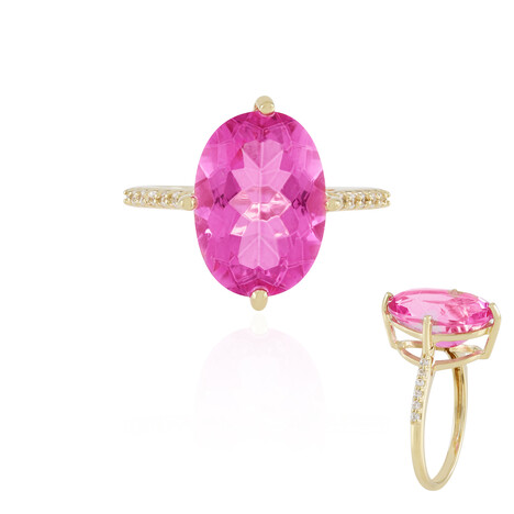 Pink Quartz Silver Ring