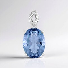 Ciondolo in argento con Quarzo Blu
