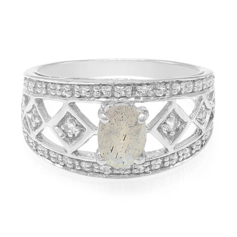 Anillo en plata con Labradorita