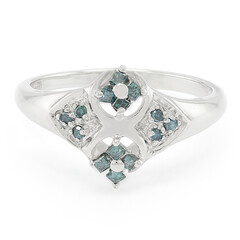 Anello placcato in platino con Diamante Fancy