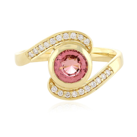 Anello in oro con Tormalina Neon della Nigeria (AMAYANI)