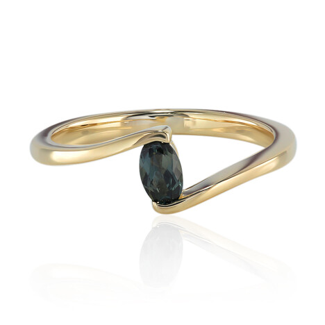 Anello in oro con Zaffiro Queensland verde acqua (Mark Tremonti)