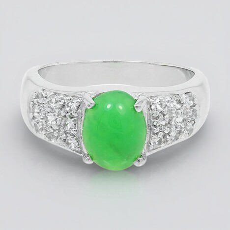 Anello in argento con Crisoprasio Imperiale