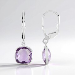 Orecchini in argento con Ametista Rose de France