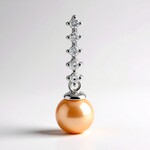 Pendentif en argent et Perle Ming couleur pêche (MONOSONO COLLECTION)