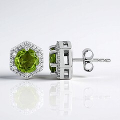 Orecchini in argento con Peridoto