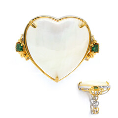 Bague en argent et Perle blanche de Mabe