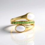 Anello in argento con Pietra di Luna Bianca (KM by Juwelo)