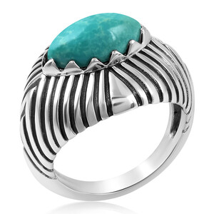 Anillo en plata con Turquesa verde (Desert Chic)