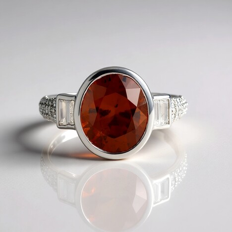 Anello in argento con Granato Essonite (Adela Silber)