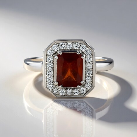 Anello in argento con Granato Essonite