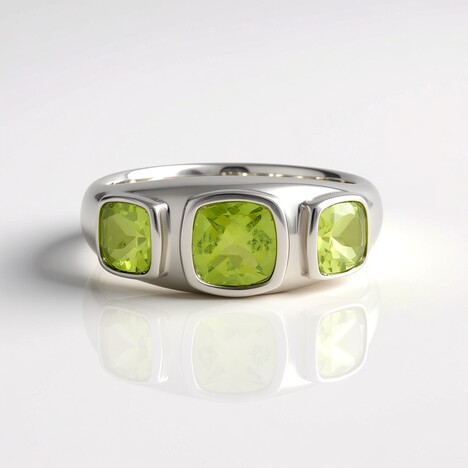 Bague en argent et Péridot (de Melo Essence)