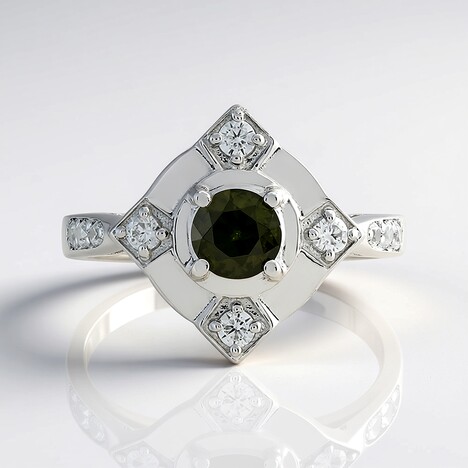 Anello in argento con Zircone Ceylon Verde