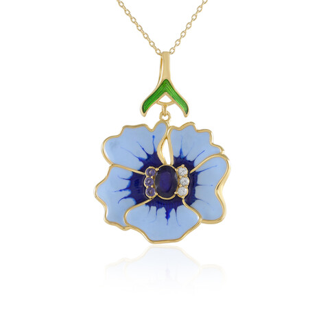 Collar en plata con Zafiro azul de Madagascar (Adela Silber)