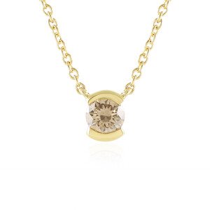 Zilveren halsketting met een I2 Champagne Diamant