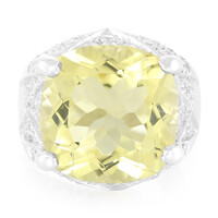 Bague en argent et Citrine jaune citron