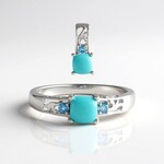 Anello in argento con Turchese Sleeping Beauty (Faszination Türkis)