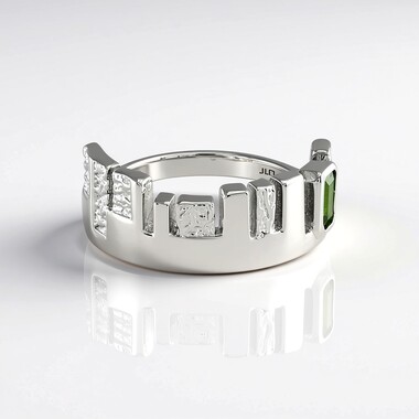 Anello in argento con Diopside Russo (SAELOCANA)