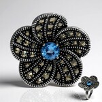 Anello in argento con Topazio Blu Svizzero (Annette classic)