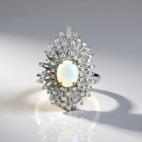 Anello in argento con Opale di Welo (MONOSONO COLLECTION)