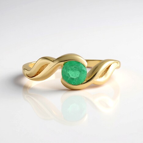 Anello in argento con Smeraldo Russo (Adela Silber)