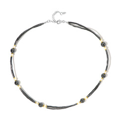 Zilveren halsketting met Zwarte Hematieten