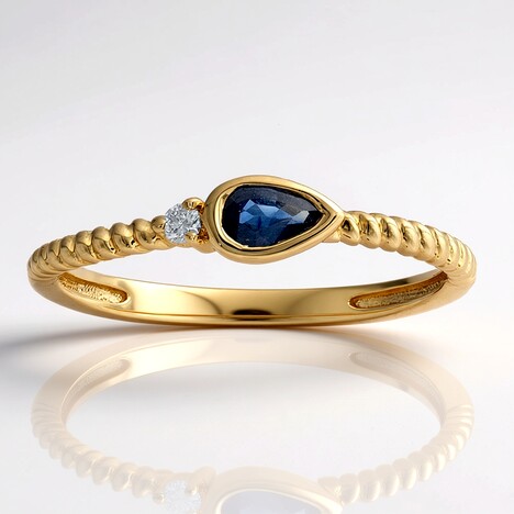 Anello in oro con Zaffiro Ceylon Blu (CIRARI)