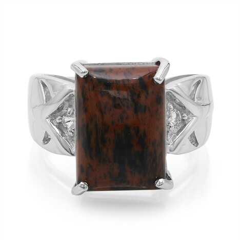 Zilveren ring met een mahonie obsidiaan