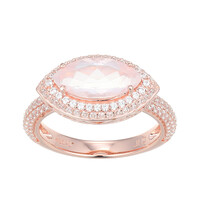 Anello in argento con Quarzo Rosa