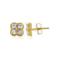 Pendientes en plata con Topacio blanco
