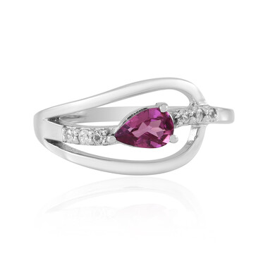Magenta-Granat-Silberring