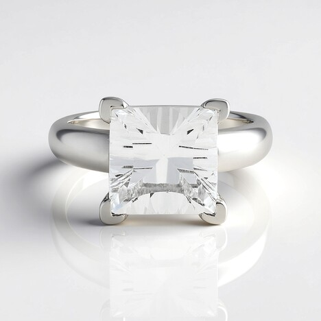 Anello in argento con Quarzo Bianco