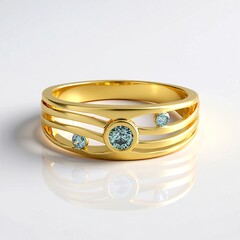 Anello in argento con Diamante Blu I2