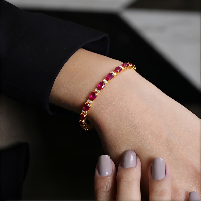 Bracciale in argento con Rubino del Madagascar