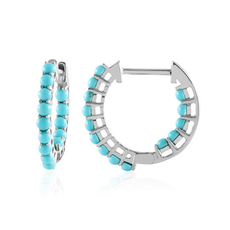 Sleeping Beauty-Türkis-Silberohrringe