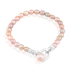 Brazalete en plata con Perla rosa Freshwater