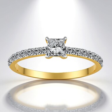 Anillo en oro con Diamante VVS1 (G) (Annette)