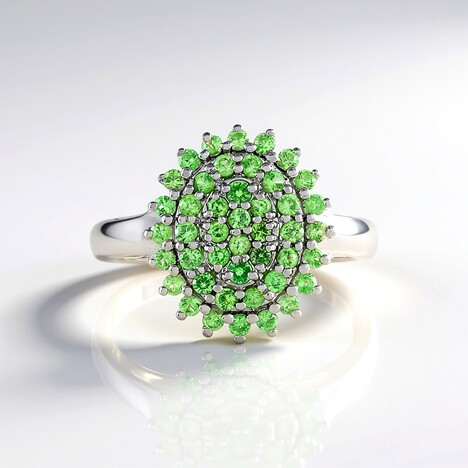Anello in argento con Tsavorite del Kenya