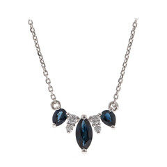 Collana in oro con Zaffiro Ceylon Blu