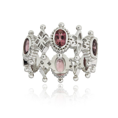 Brasilianischer Pinkfarbener Turmalin-Silberring (Dallas Prince Designs)