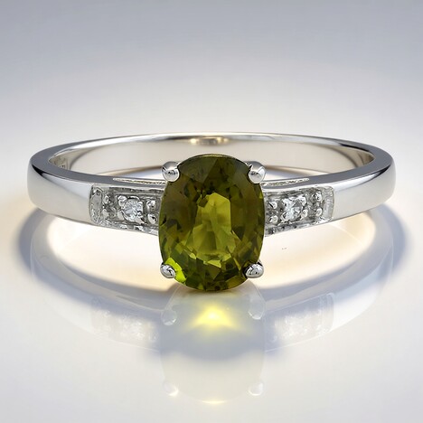 Anello placcato in platino con Tormalina Cuprian