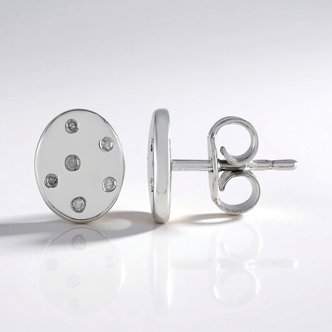 Boucles d'oreilles en argent et Diamant I2 (I)