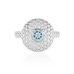 Sky Blue Topaz Silver Ring (MONOSONO COLLECTION)