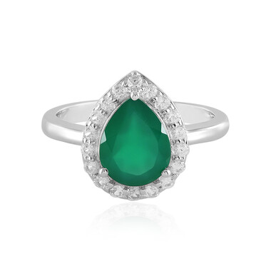 Anello in argento con Onice Verde