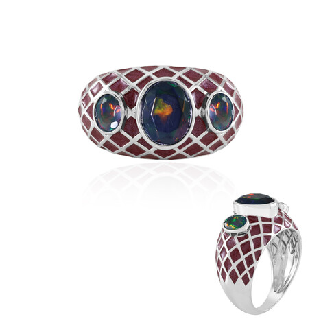 Mezezo-Opal-Silberring (SAELOCANA)