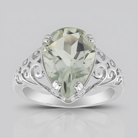 Anello in argento con Ametista Verde
