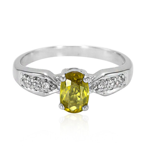 Anello placcato in platino con Tormalina Cuprian