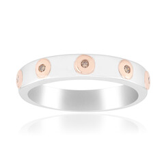 Zilveren ring met I1 Argyle-Rose de France diamanten